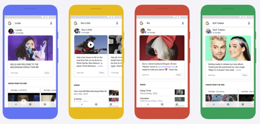 Google adds updates from musicians to search results
