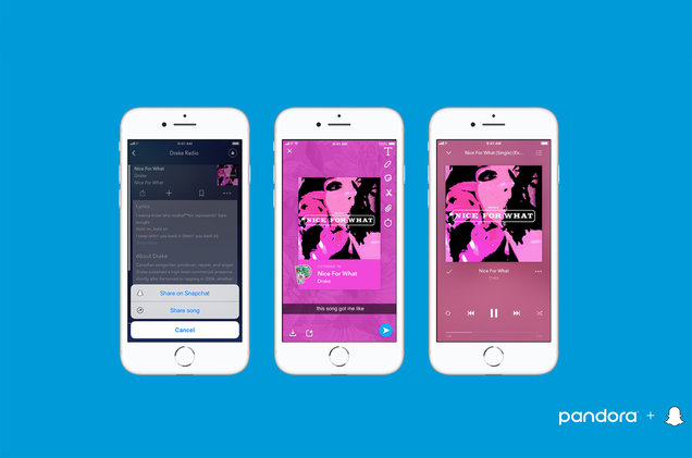 Snapchat and Pandora announce partnership
