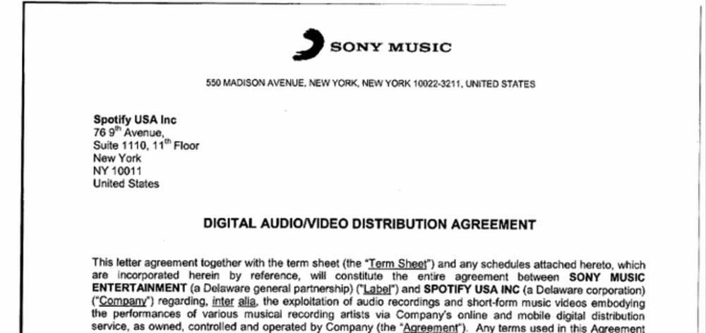 Sony Music issues statement following Spotify contract leak