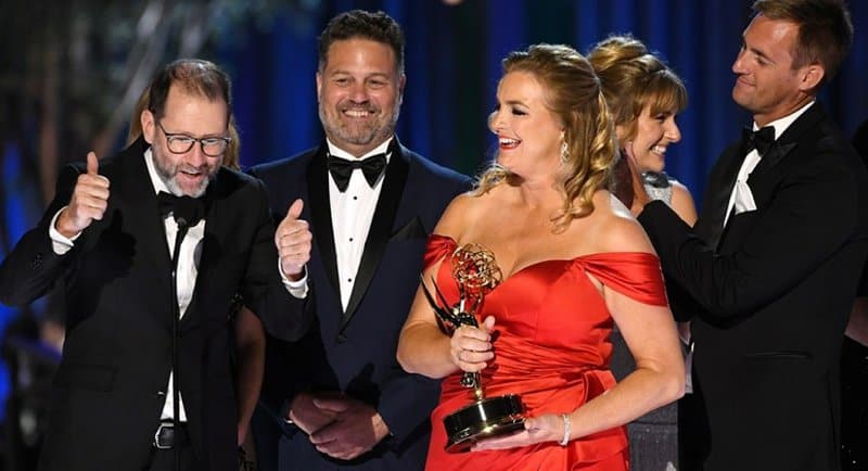 Northern Pictures on stage accepting Emmy